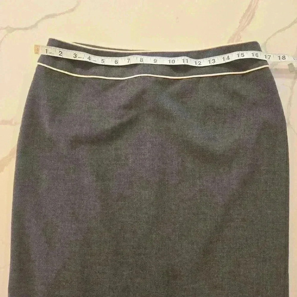 Amanda Smith 100% Wool Knee Length Skirt Gray Ivory Womens Size 12 - Picture 6 of 7